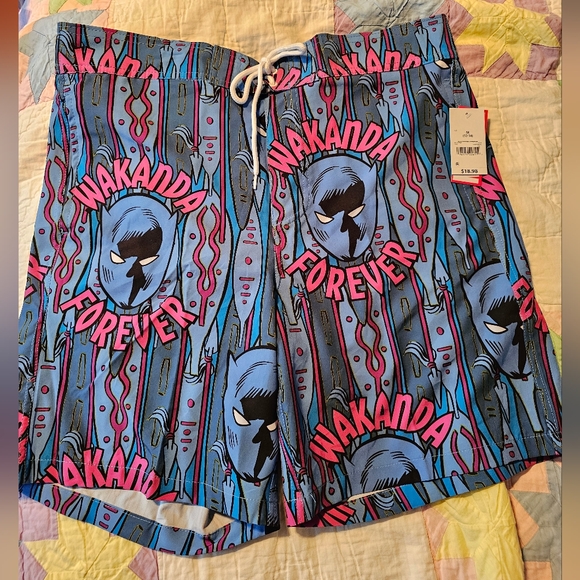 NWT marvel wakonda forever black panther swim trunks - Picture 1 of 2
